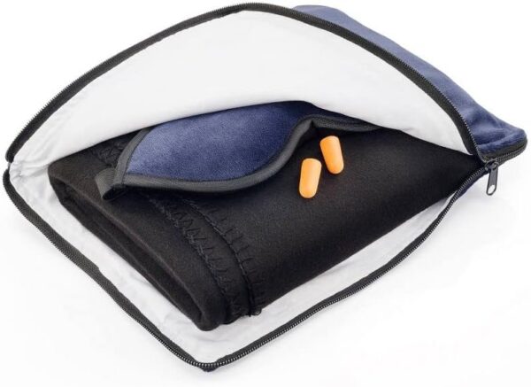 Lewis N. Clark Ultimate Comfort Set + Portable Travel Kit for Airplane, Includes Inflatable Pillow + Zippered Carrying Case, Cozy Fleece Blanket, Eye Mask for Sleeping & Foam Ear Plugs, Navy - Image 7