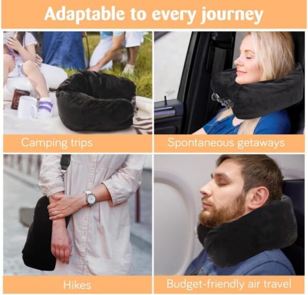 WEIGUZC Travel Pillow Stuffable with Clothes, Transformable and Expandable Luggage Carry-On Solution | Fits 3 Days' Essentials | Only Travel Pillowcase, No Filler | Black Elastic Velvet (1) - Image 7