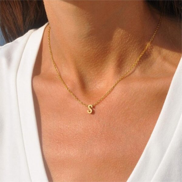 IEFWELL Dainty Initial Necklaces for Women Girls - 14K Gold/White Gold Plated Letter A-Z Necklace | Minimalist Monogram Necklace | Preppy Jewelry | Layered Gold Jewelry for Women Teen Girls Gifts - Image 4